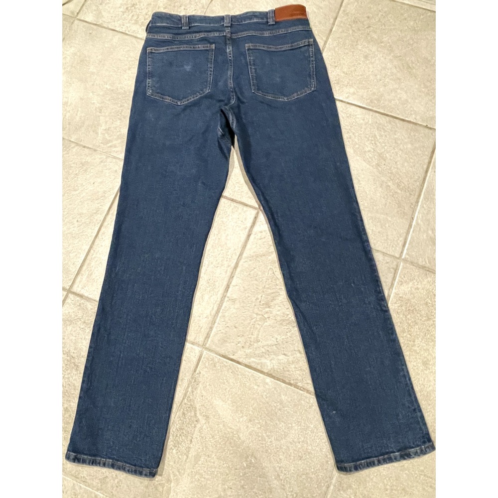 40 Grit Duluth Trading Jeans Mens 32x33 Standard Fit Straight Blue Dark‎ Wash - Picture 2 of 6